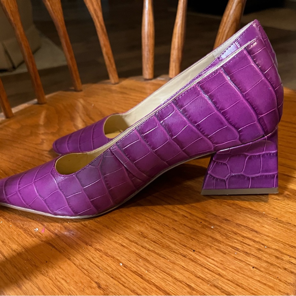 Purple Croc-Embossed Women Shoes